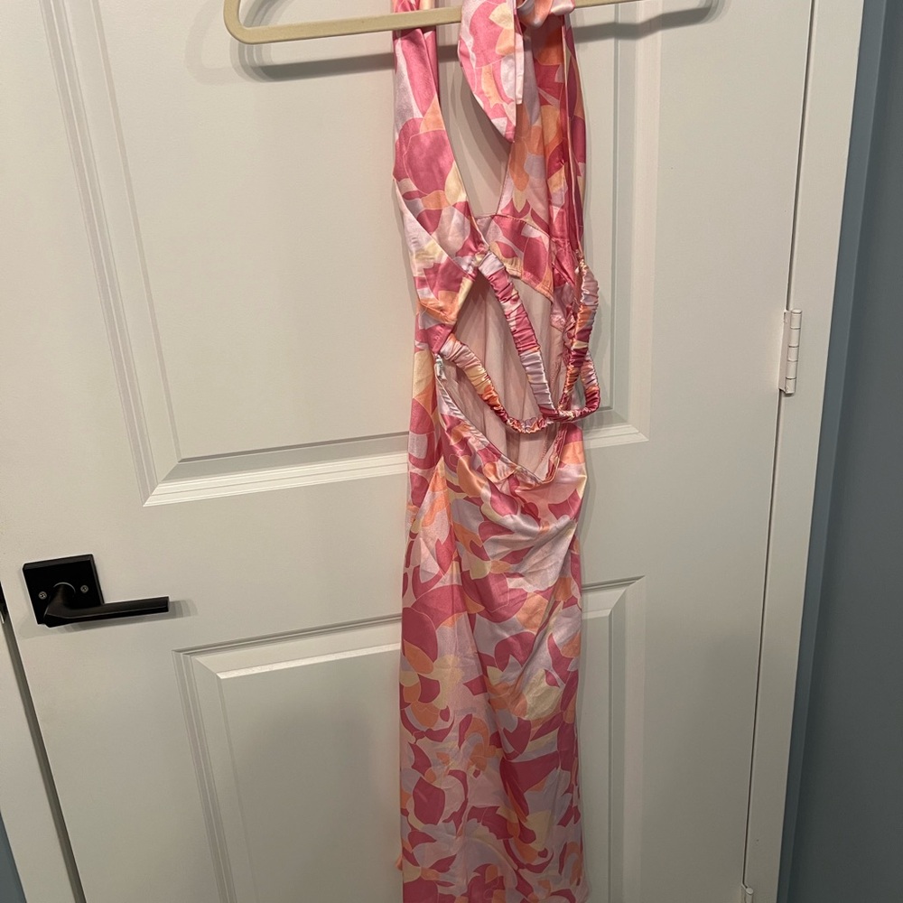 Shareen collection Pink and Orange Backless Dress - Picture 2 of 3